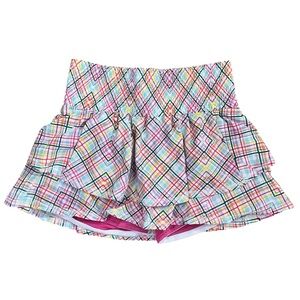 The Bubble Multi-Color Plaid Ruffle Tennis Skort - Size Medium